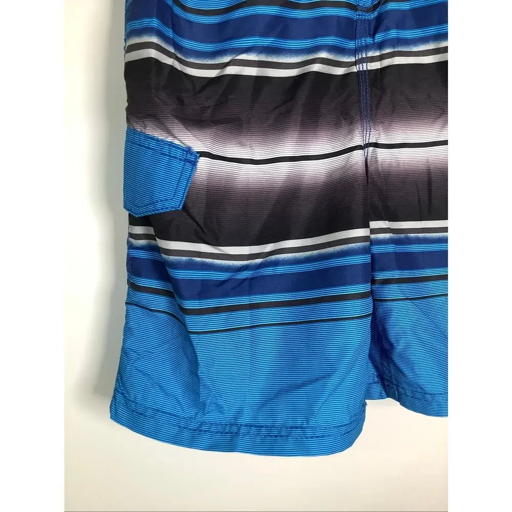 Kanu Surf Boys Large Linear Royal Explore Upf 50+ Beach Swim Trunks Surf D4-4
